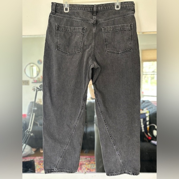 Banana Republic High Rise Barrel Leg Jeans Gray Wash SZ 14 Wide Leg - Picture 2 of 5